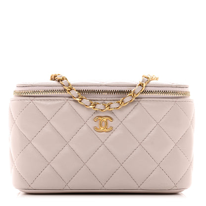 Chanel Lambskin Quilted Pearl Crush Small Vanity Case With Chain Light Purple 1 of 9