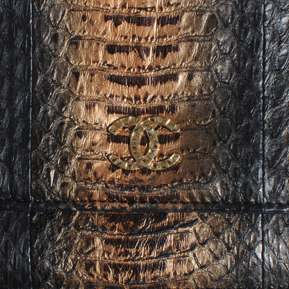 Chanel Python Wallet On Chain WOC Black and Gold 5 of 9