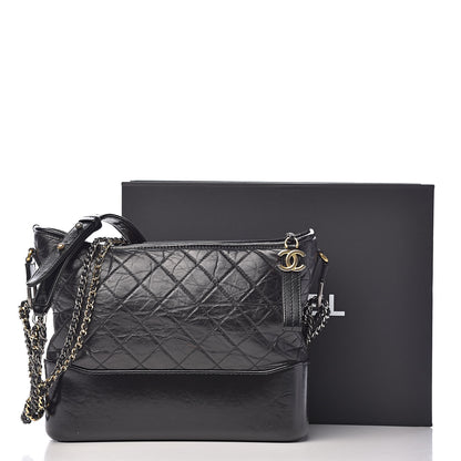 Chanel Aged Calfskin Quilted Medium Gabrielle Hobo Black 12 of 12