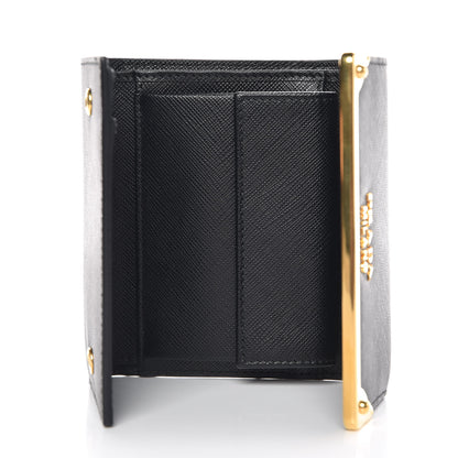 Prada Saffiano Cahier Compact Wallet Black 5 of 7
