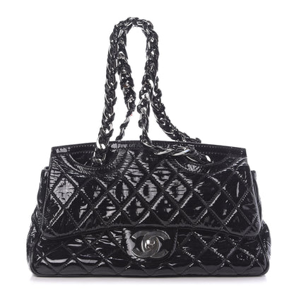 Chanel Patent Quilted Day Glo Flap Bag Black 1 of 13