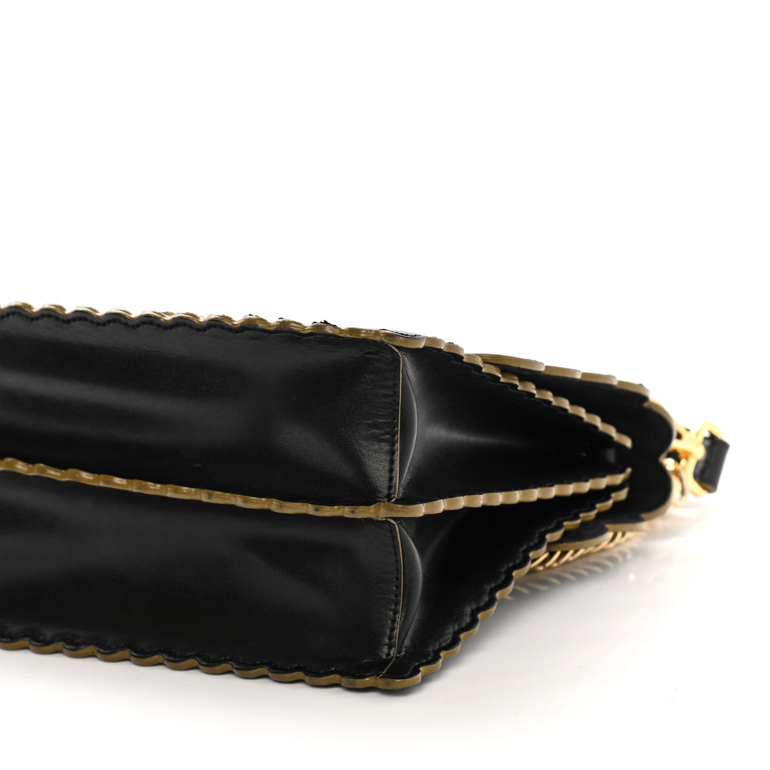 Fendi Vitello Liberty Scalloped Studded Kan I Shoulder Bag Black 10 of 16