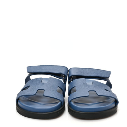Hermes Epsom Womens Chypre Sandals 38 Bleu Bleuet 2 of 9