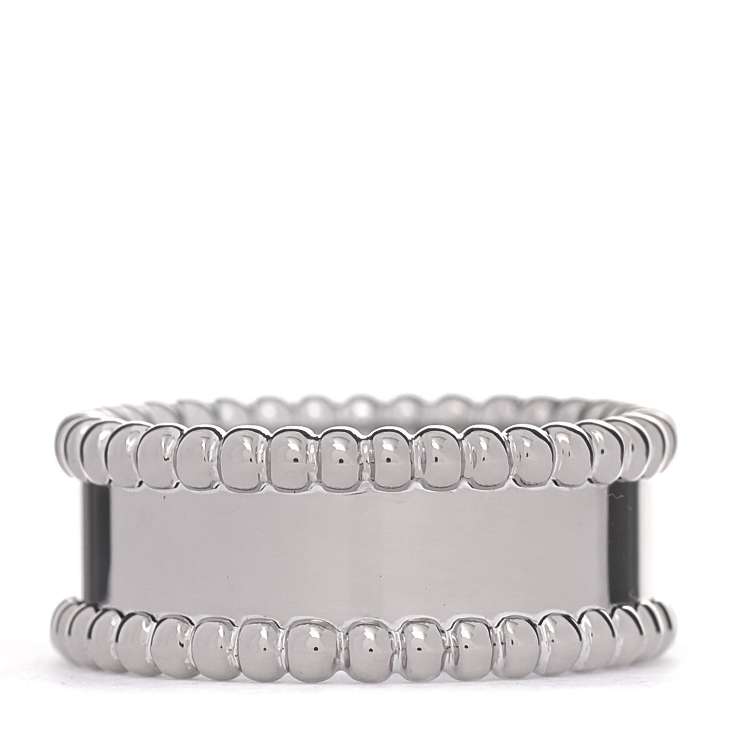 Van Cleef & Arpels 18K White Gold Perlee Signature Ring 50 5.25 3 of 5