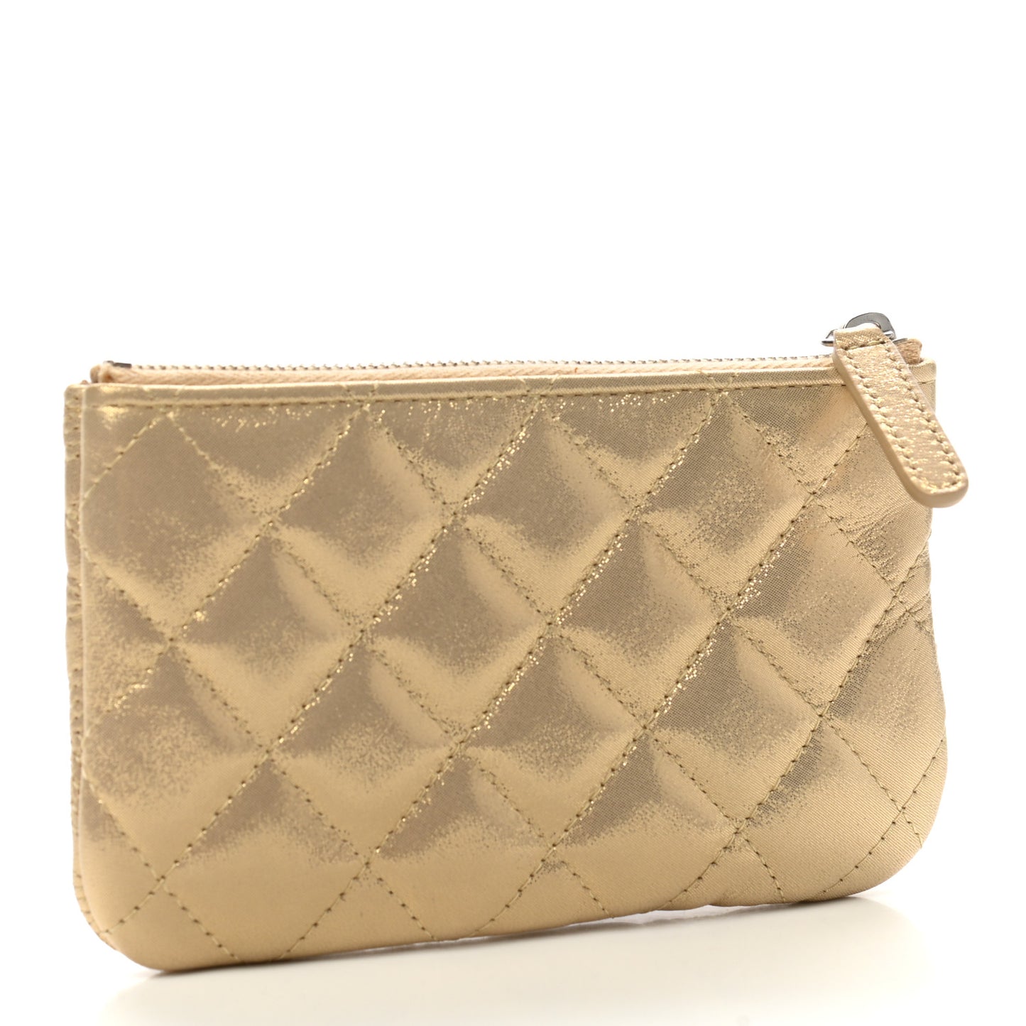 Metallic Lambskin Star Embossed Coin Purse Case Gold