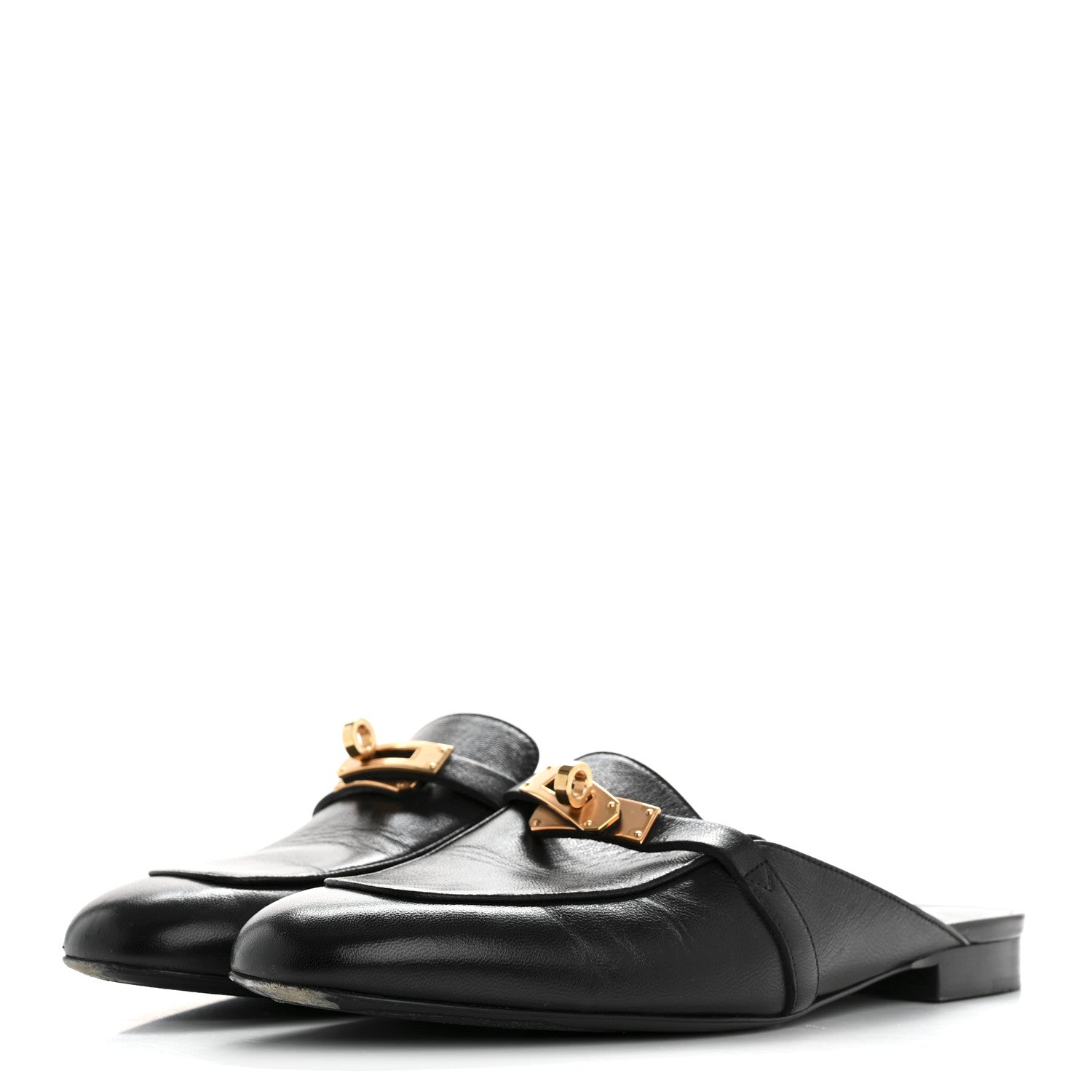 Hermes Goatskin Oz Mules 40.5 Black 4 of 9
