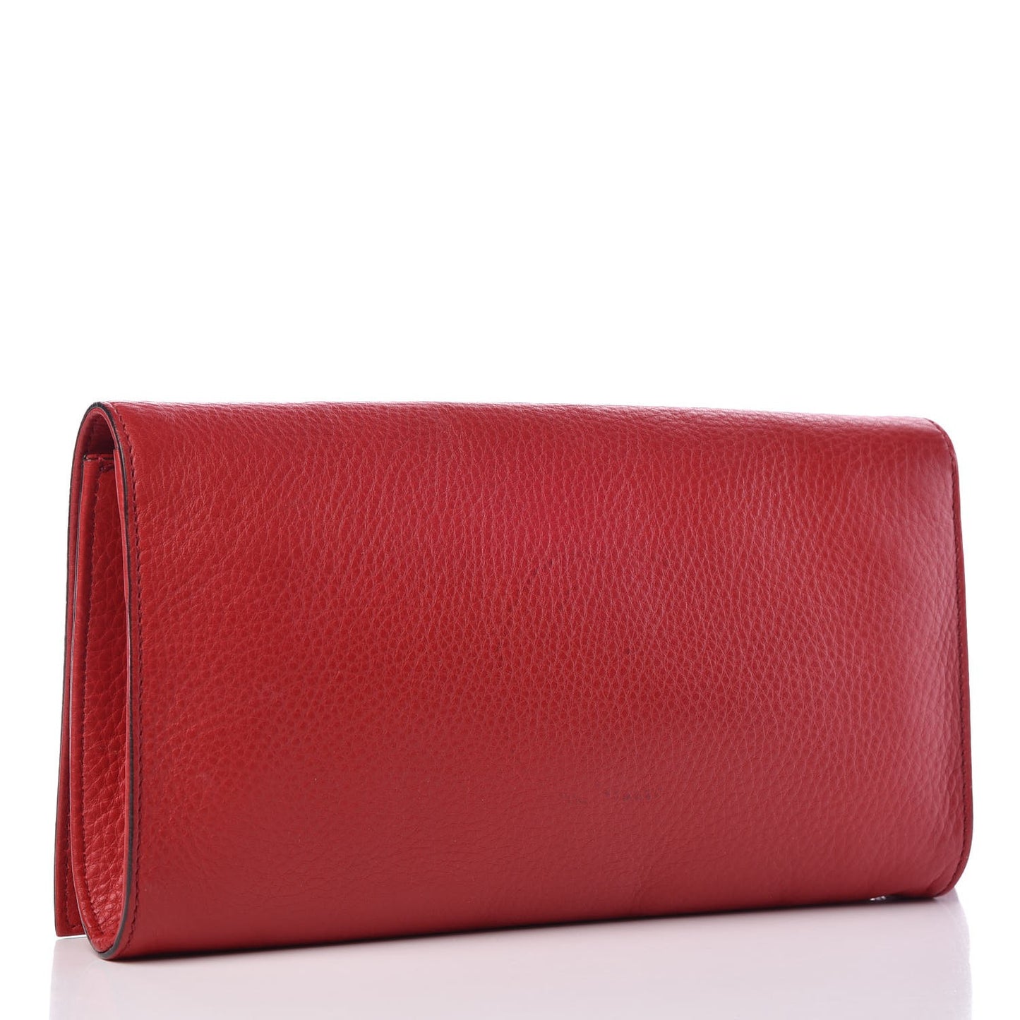 Pebbled Calfskin Medium Soho Clutch Red