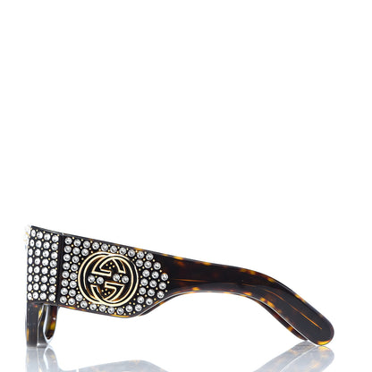 Gucci Acetate Crystal Oversize Hollywood Forever Sunglasses GG0144S Tortoiseshell 3 of 8