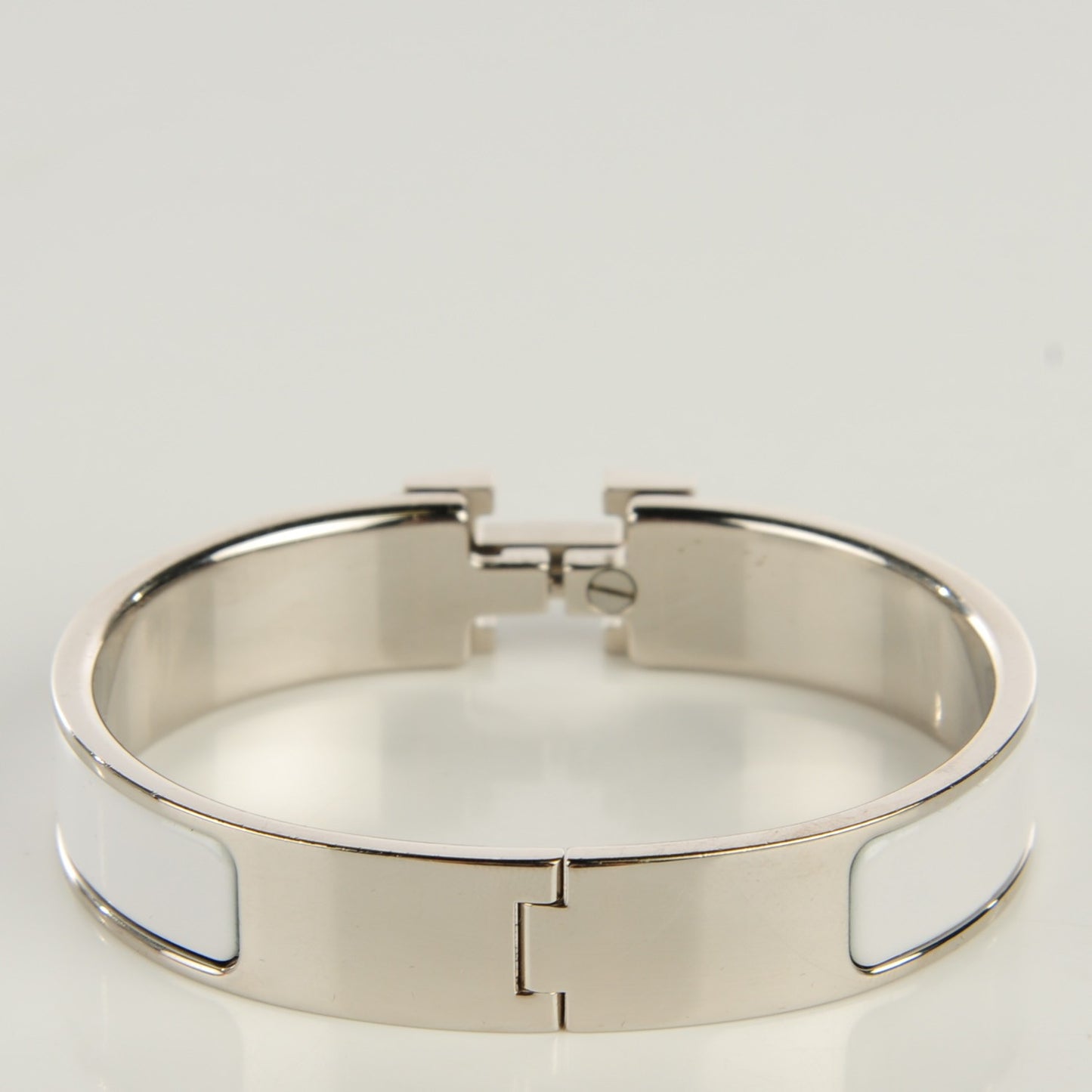 Enamel Narrow Clic Clac H Bracelet PM White