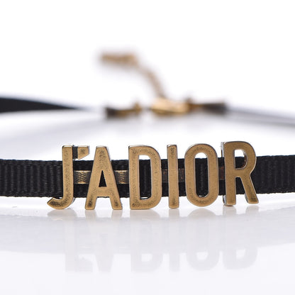 Christian Dior Grosgrain Ribbon J'Adior Logo Choker Necklace Black 4 of 6