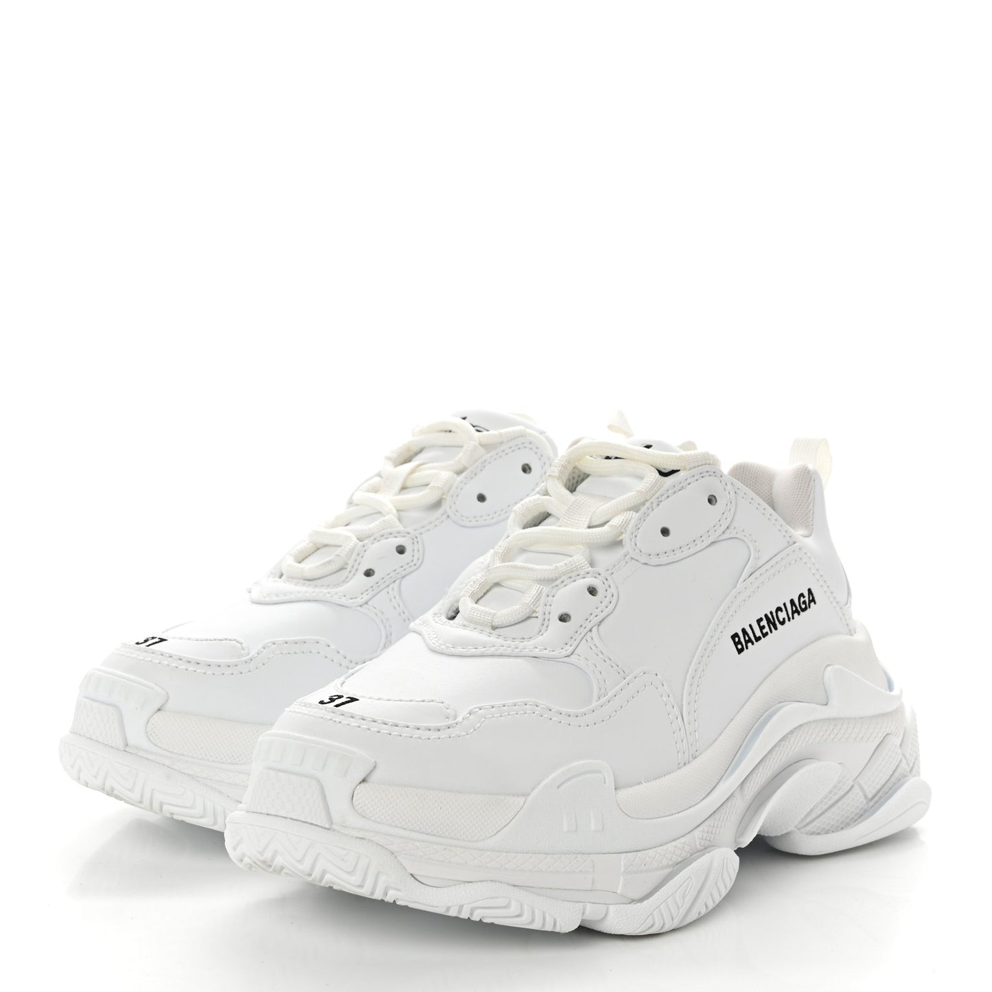 Fabric Mesh Womens Triple S Sneakers 37 White