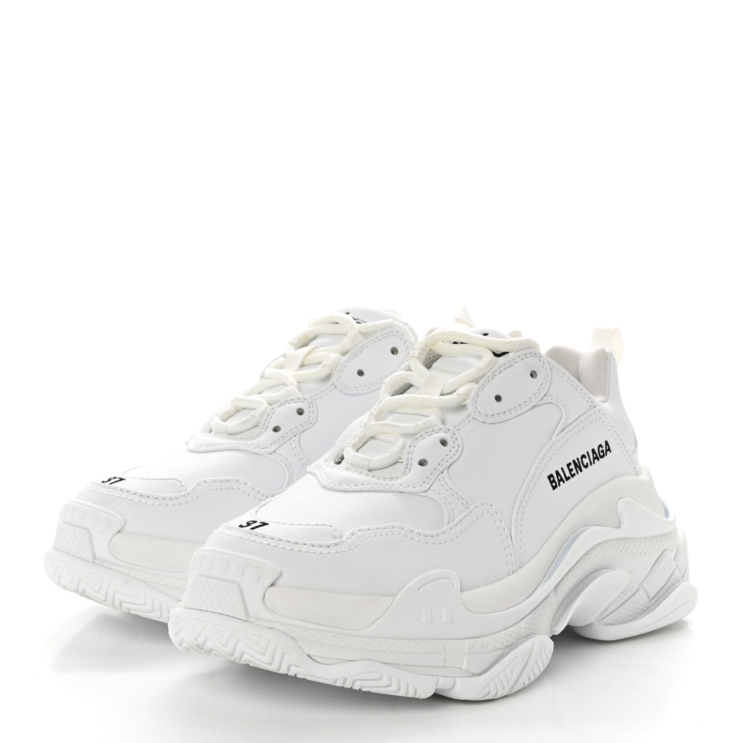 Balenciaga Fabric Mesh Womens Triple S Sneakers 37 White 3 of 7