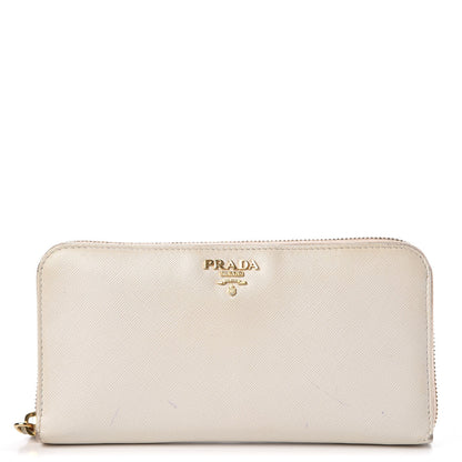 Prada Saffiano Metal Zip Around Wallet Talco 1 of 17