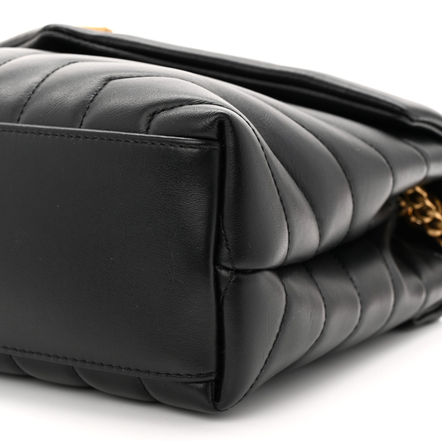 Saint Laurent Calfskin Y Quilted Monogram Small Loulou Chain Satchel Black 10 of 10