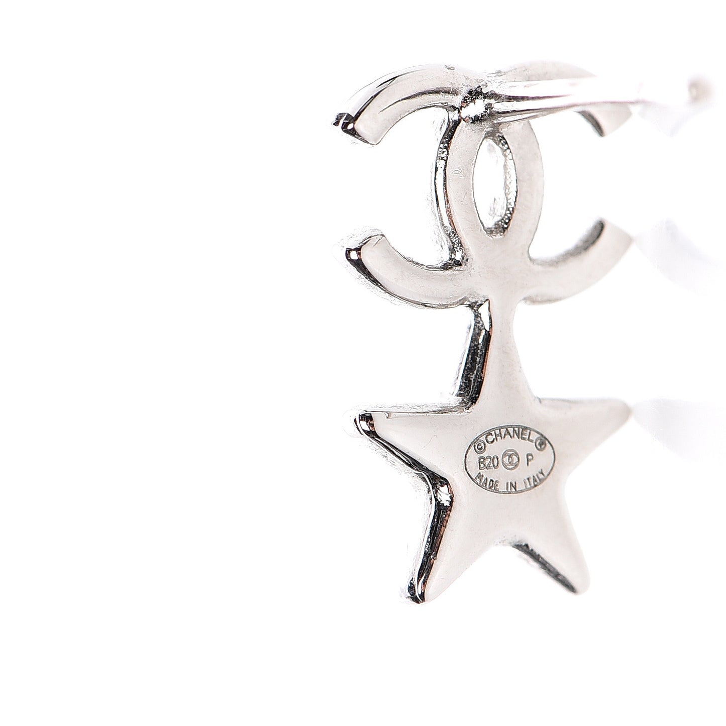 Crystal CC Star Earrings Silver