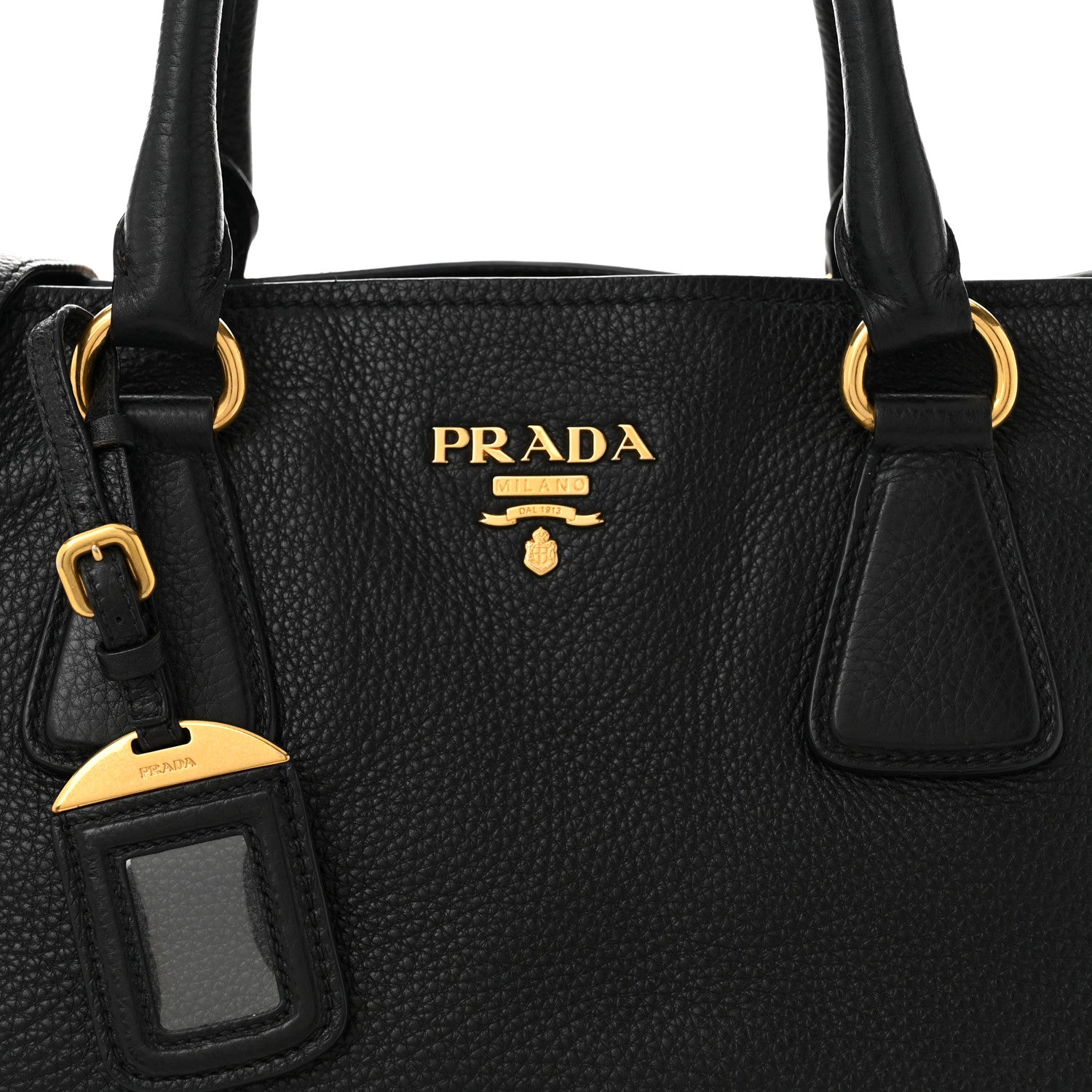 Prada Vitello Daino Tote Black 10 of 12