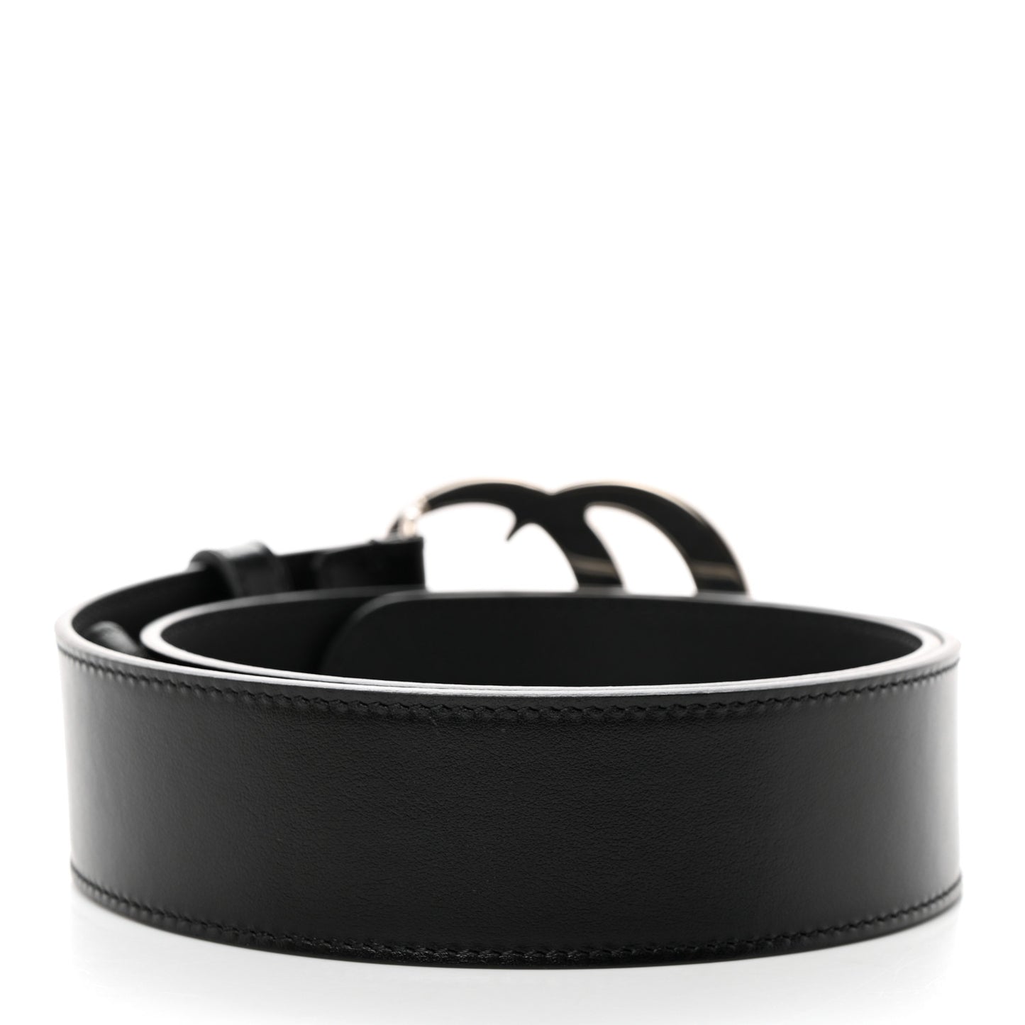 Plutone Calfskin Palladium Double G 40mm Belt 70 28 Black