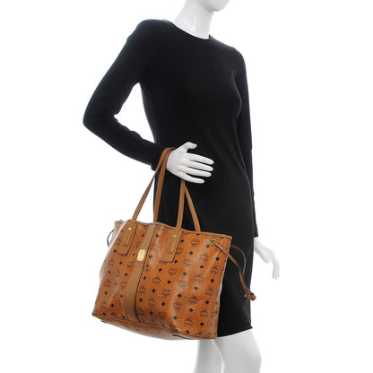 MCM Visetos Medium Liz Reversible Shopper Tote Cognac 2 of 15