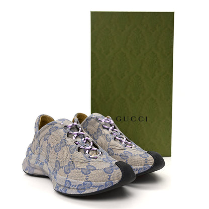 Gucci Ultralight Plume Calfskin Monogram Printed Womens Gucci Run Sneakers 38 Beige Blue 10 of 10