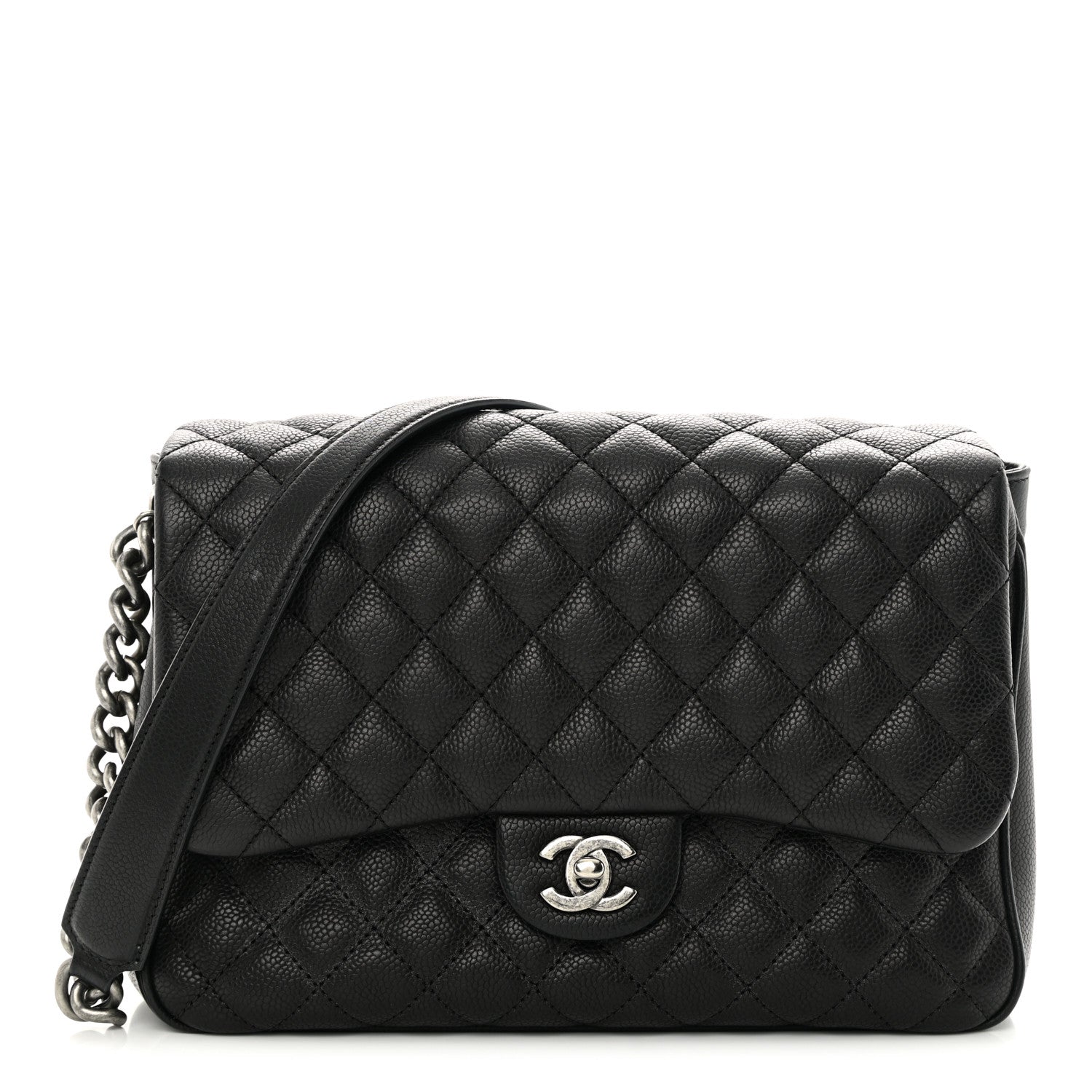 Chanel Caviar Quilted Medium Rock In Rome Single Flap Black 1 of 12