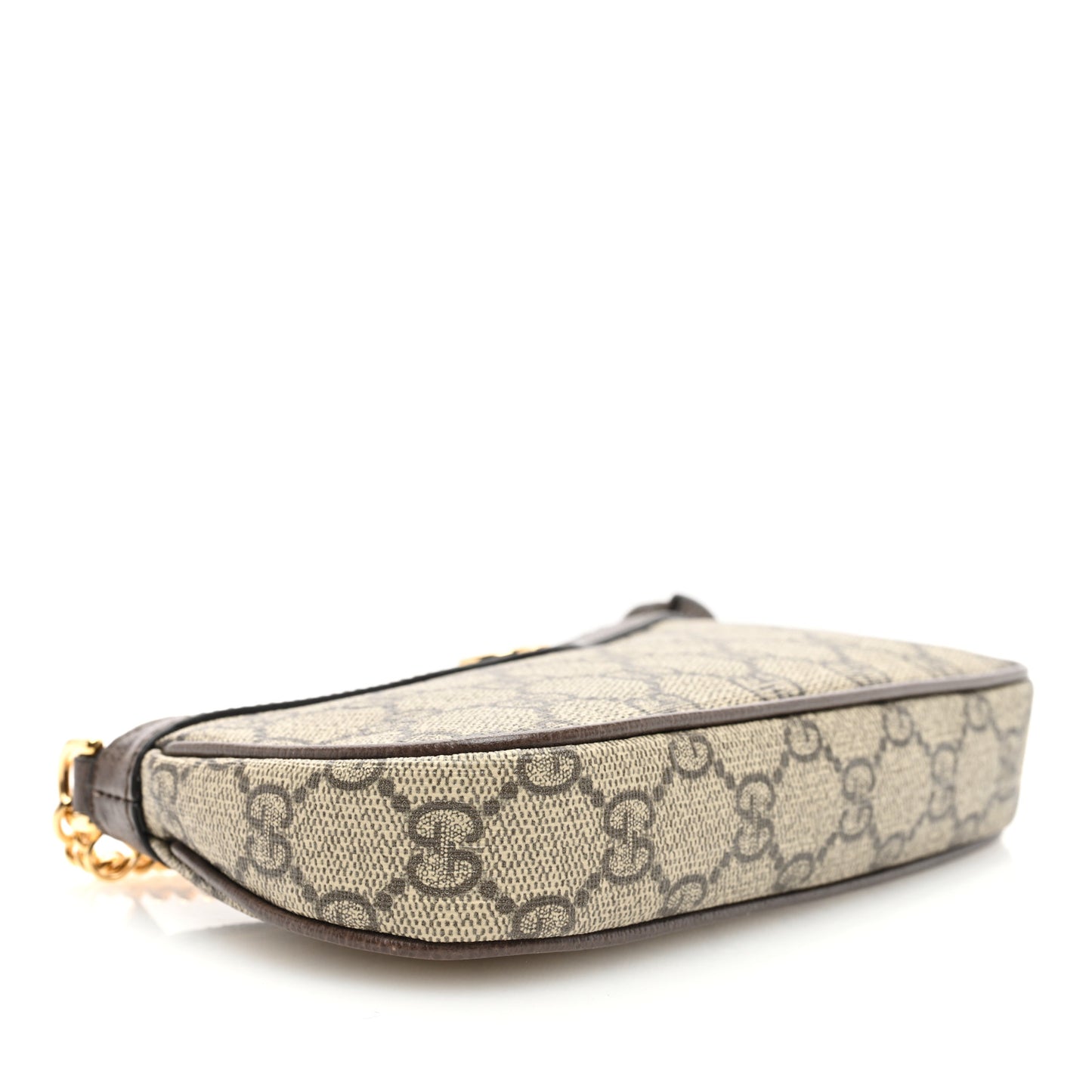 GG Supreme Monogram Textured Dollar Calfskin Mini Ophidia Chain Bag Beige Ebony