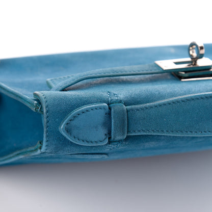 Hermes Veau Doblis Kelly Pochette Turquoise 9 of 12