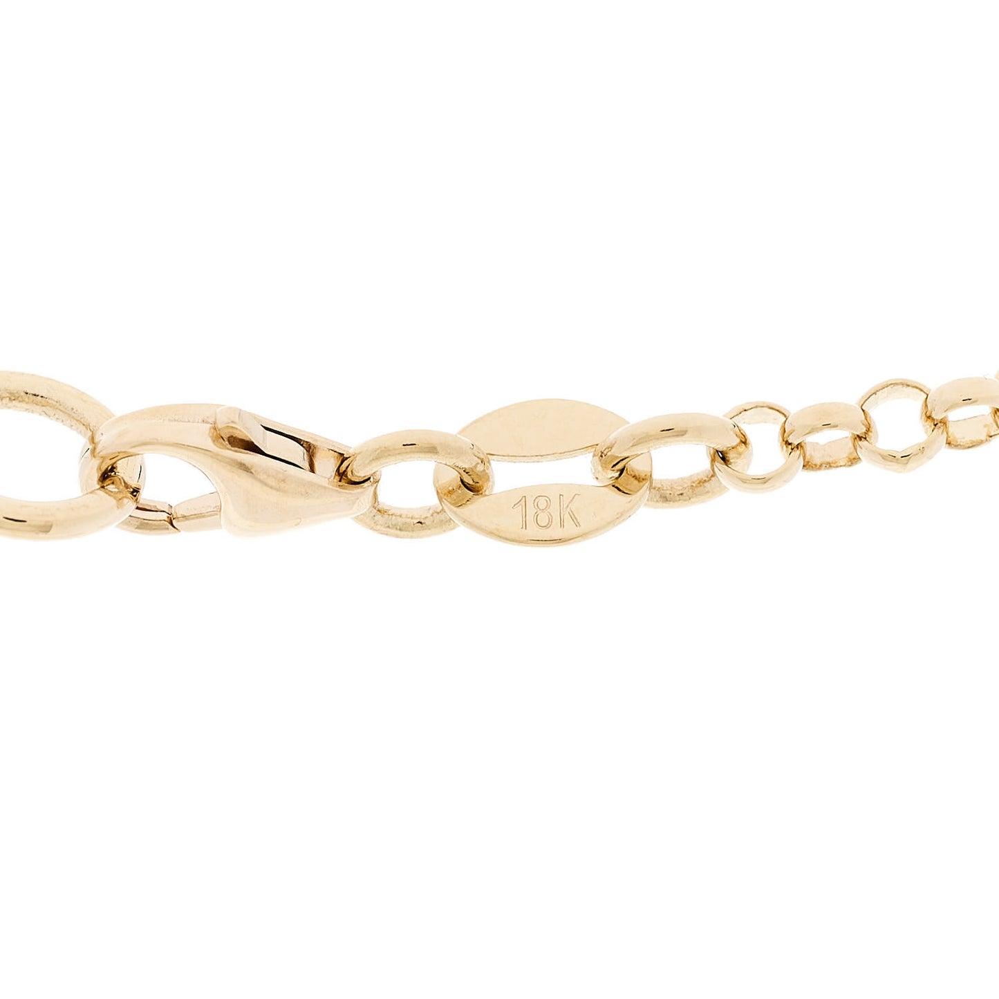 18K Yellow Gold Diamond Mind Body Soul Wholeness Small Karma Mini Coin Mixed Belcher Extension Chain Necklace