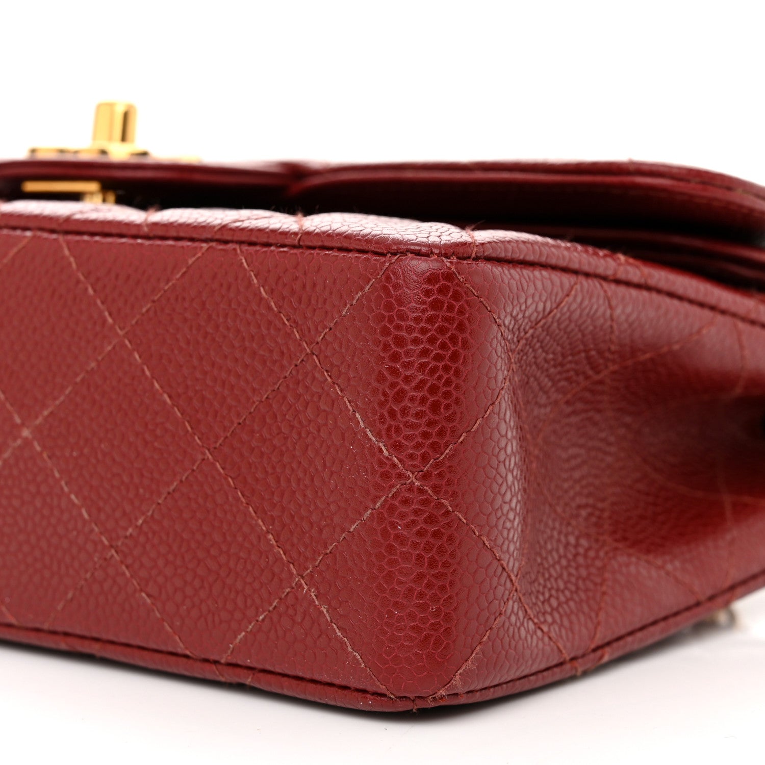 Chanel Caviar Quilted Small Double Flap Dark Red 10 of 10