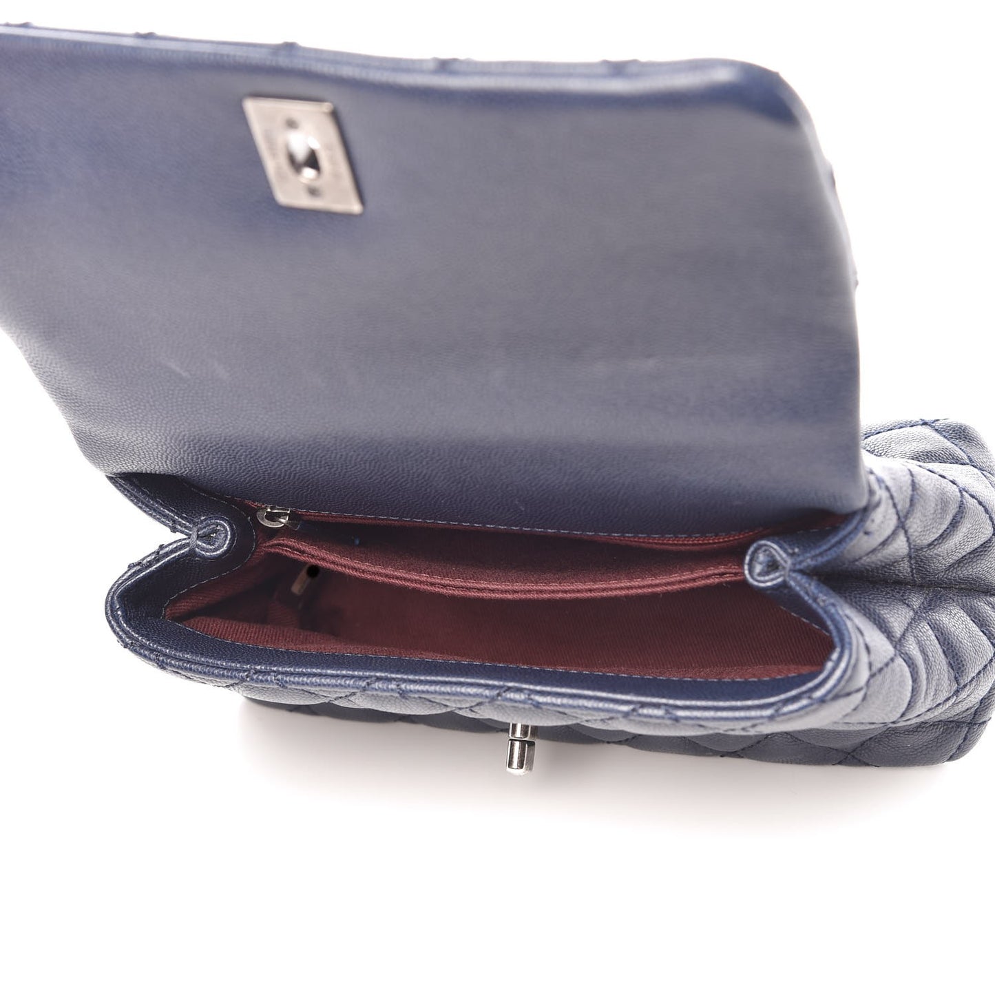 Caviar Quilted Mini Coco Handle Flap Navy Blue
