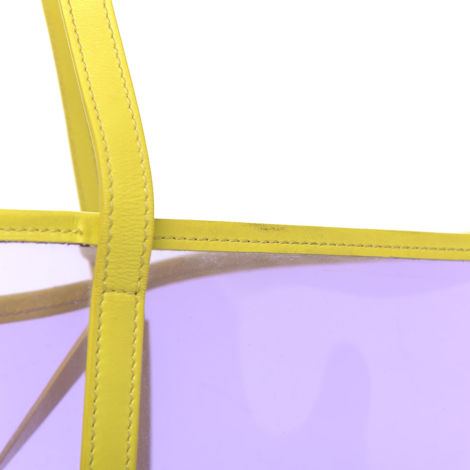Versace Vinyl Calfskin 90s Logo Tote Purple Yellow 7 of 10