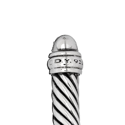 David Yurman Sterling Silver Pave Diamond 5mm Cable Classics Bracelet 3 of 5