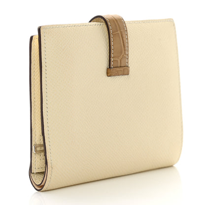 Hermes Epsom Shiny Alligator Bearn Touch Compact Wallet Nata Sable 4 of 11