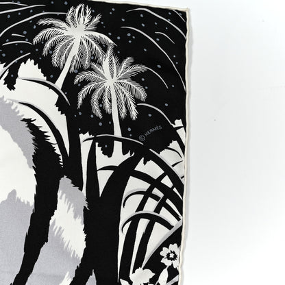 Hermes Silk Tyger Tyger Scarf 90 Noir Blanc Gris 4 of 6