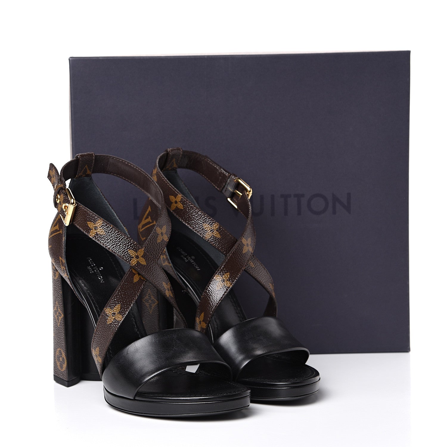 Louis Vuitton Calfskin Monogram Matchmake Cross Sandals 40 Black 11 of 11