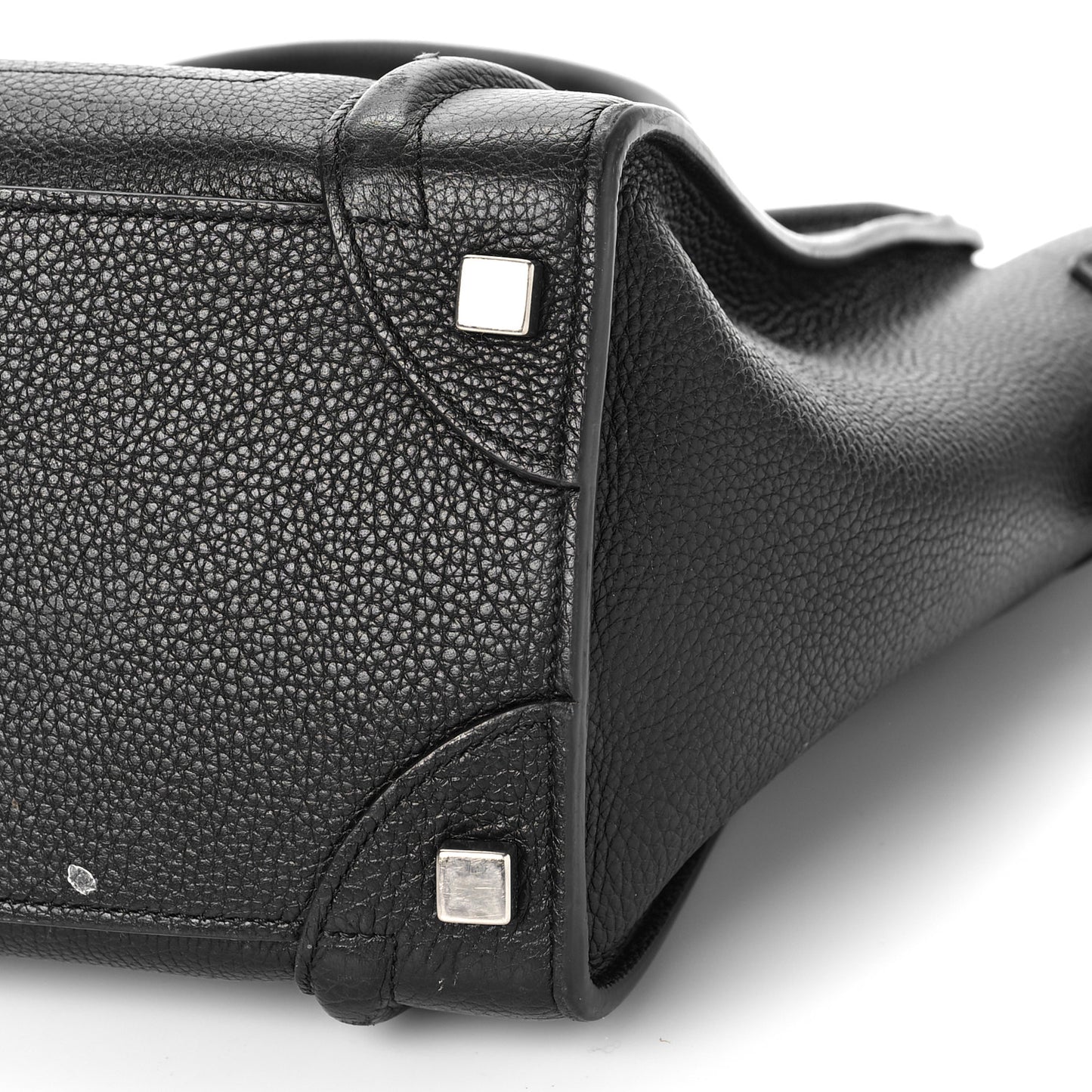 Drummed Calfskin Micro Luggage Black