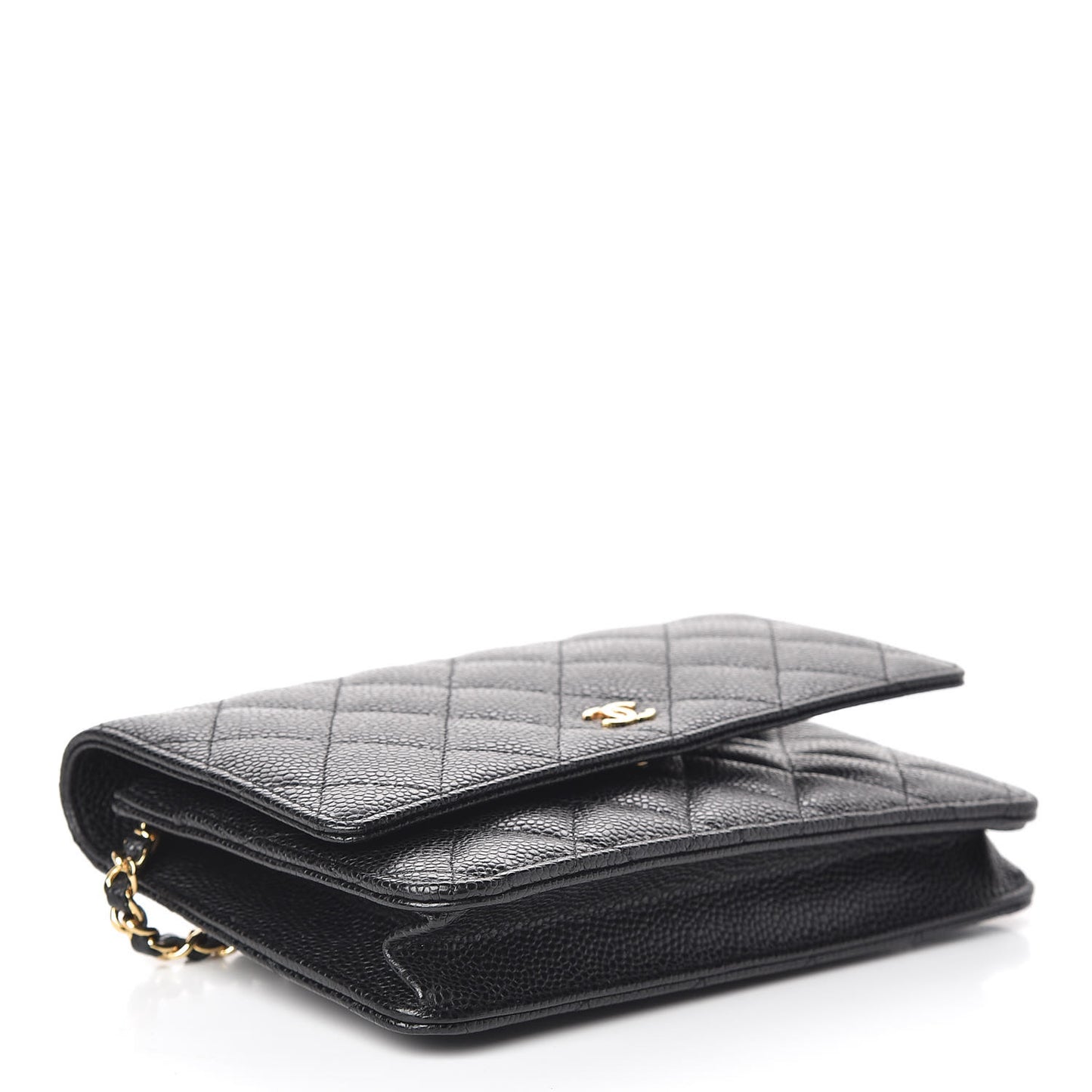 Caviar Quilted Wallet On Chain WOC Black