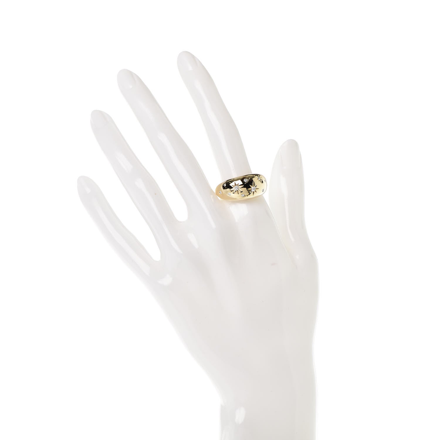 David Yurman 18K Yellow Gold Diamond 11mm Pure Form Ring 54 6.75 2 of 5