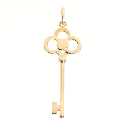 Tiffany 18K Yellow Gold Diamond Crown Key Pendant 3 of 5