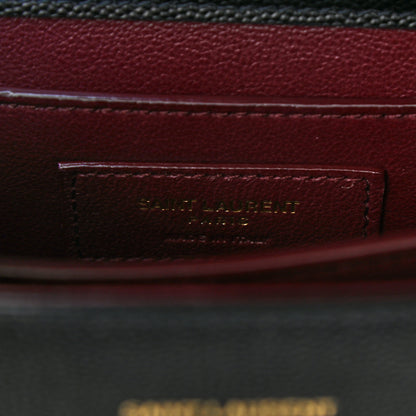 Saint Laurent Grain de Poudre Mini Classic Monogram Cassandra Top Handle Black Rouge Legion 7 of 11
