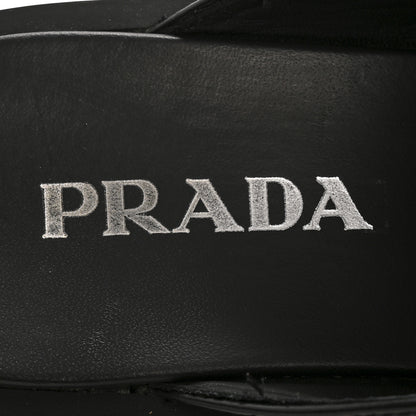Prada Spazzolato Triangle 40mm Loafer Mules 37.5  Black 8 of 8
