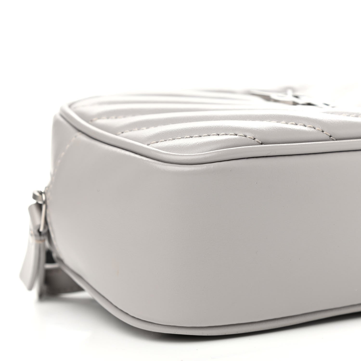 Saint Laurent Calfskin Matelasse Monogram Lou Belt Bag Grey 7 of 8