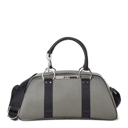 Christian Dior Silk Jersey Crystal Hardcore Bowler Bag Grey Black 1 of 13