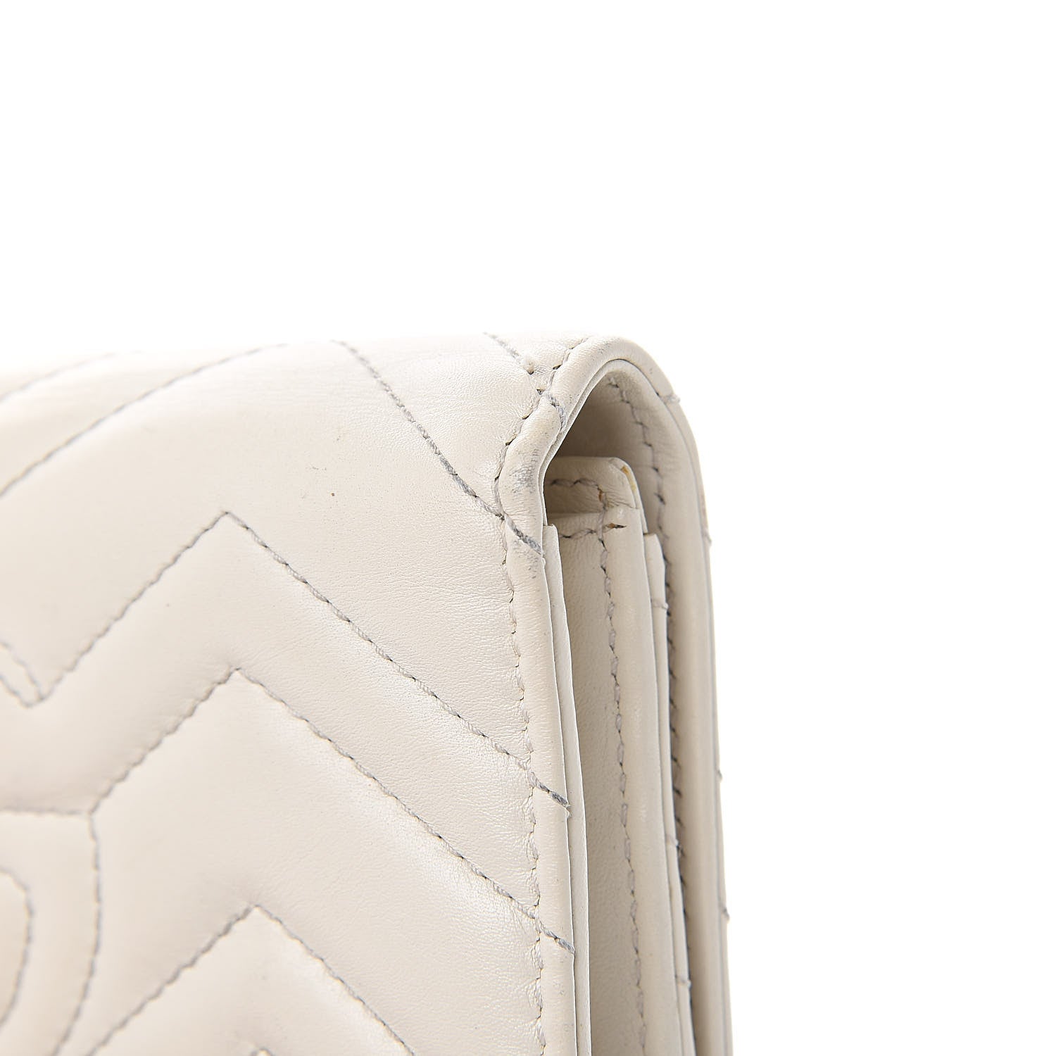 Gucci Calfskin Matelasse GG Marmont Continental Wallet Mystic White 10 of 17