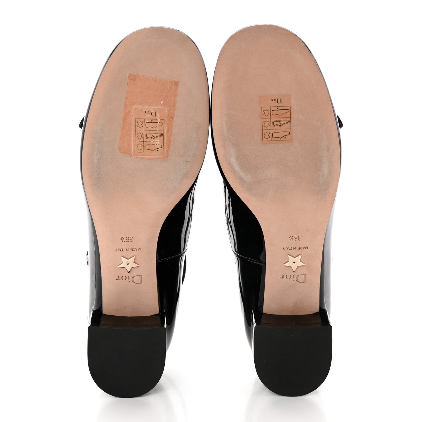 Patent Calfskin Aime Ankle Ballet Flats 36.5 Black