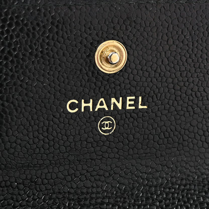 Chanel Caviar Chevron Quilted Boy Flap Card Holder Black 6 of 15