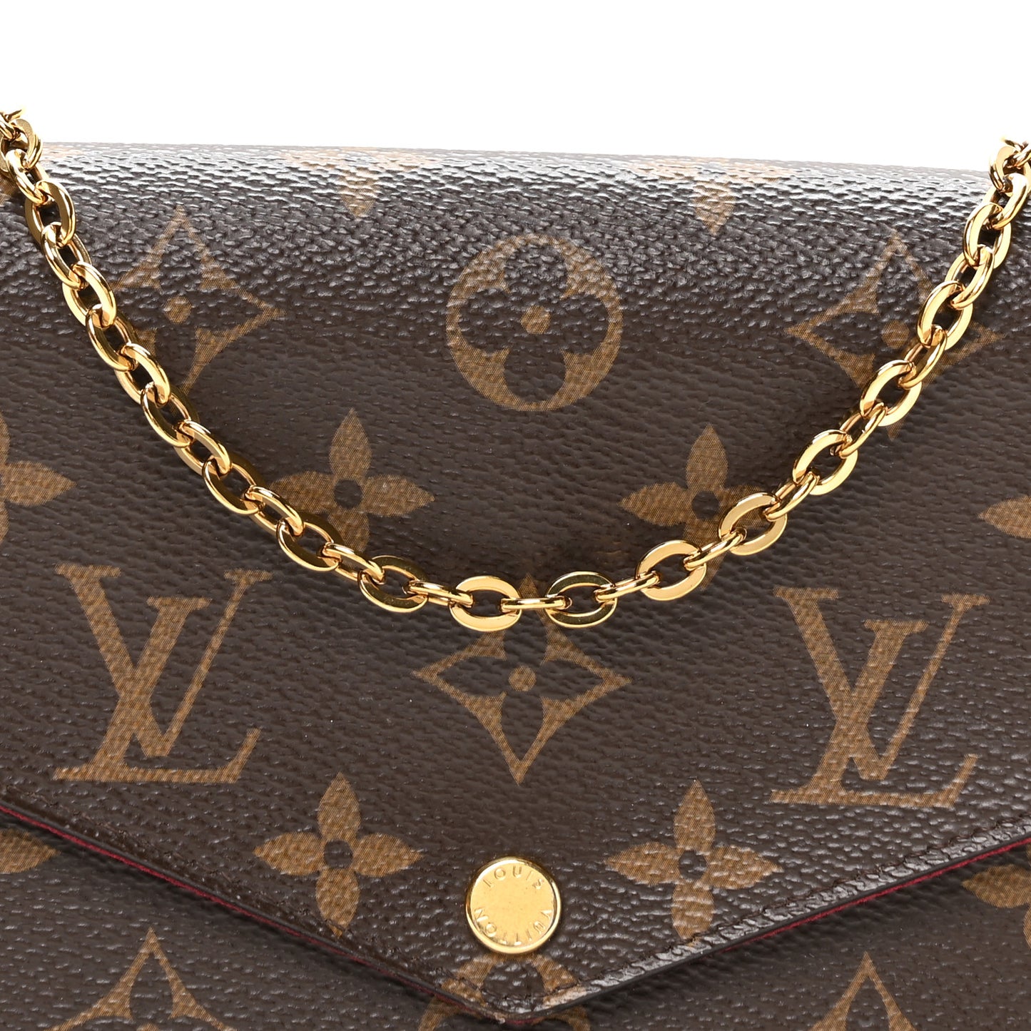 Monogram Pochette Felicie Chain Wallet Fuchsia