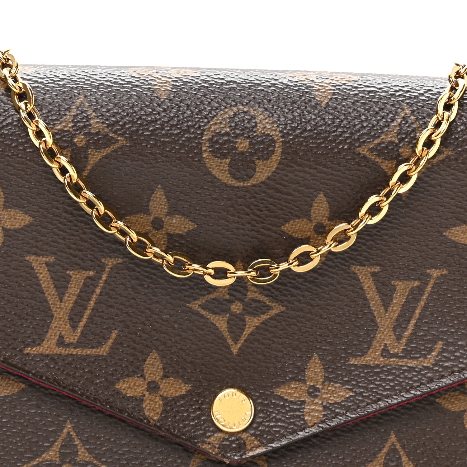 Louis Vuitton Monogram Pochette Felicie Chain Wallet Fuchsia 8 of 12