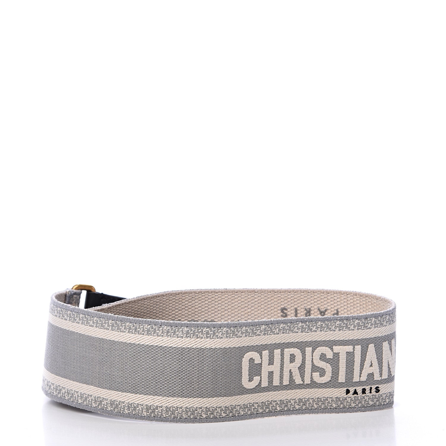 Christian Dior Canvas Embroidered Shoulder Strap Grey 2 of 4