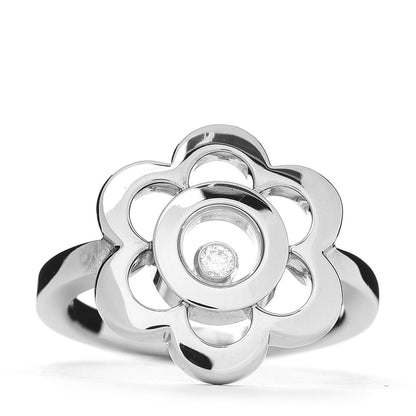 Chopard 18K White Gold Diamond Happy Flower Ring 52 6 1 of 5
