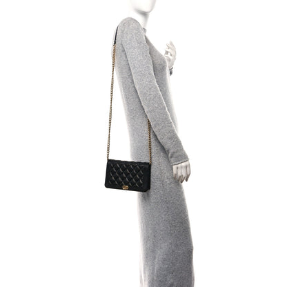 Chanel Caviar Quilted Boy Wallet On Chain WOC Black 2 of 12